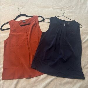 SHEIN Women's Sleeveless Tops Set - Rust and Navy